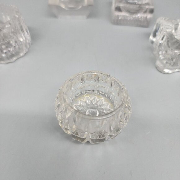 Vintage Assorted 5 Pcs Heavy Clear Glass Salt Cellars - Picture 3 of 13
